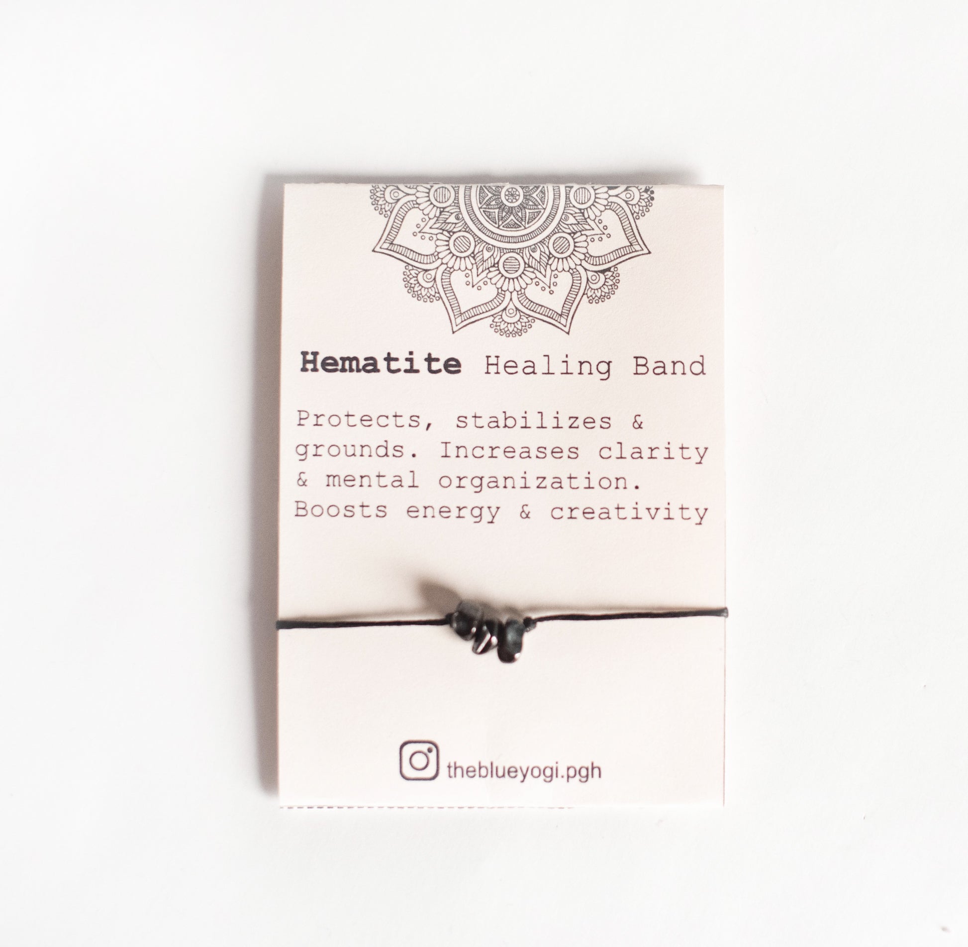 Hematite Gemstone Healing Band, Casual & Boho Bracelet or Anklet, Tie closure - Theblueyogi