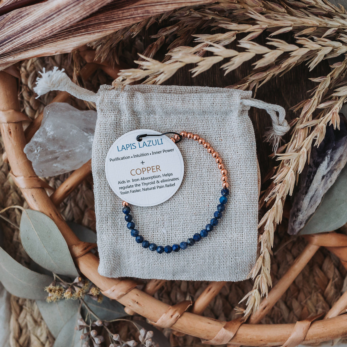 Lapis lazuli is a vibrant, deep-blue gemstone highly valued for its metaphysical properties.