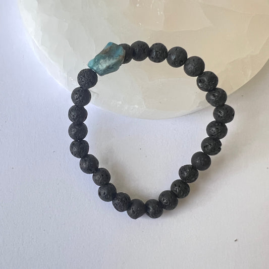 Stylish Blue Apatite & Lava Stone Diffuser Bracelet | The Blue Yogi