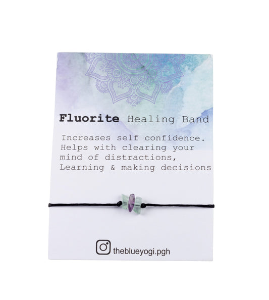 Fluorite Gemstone Healing Band, Casual, Boho, Chic Tie Closure - Theblueyogi