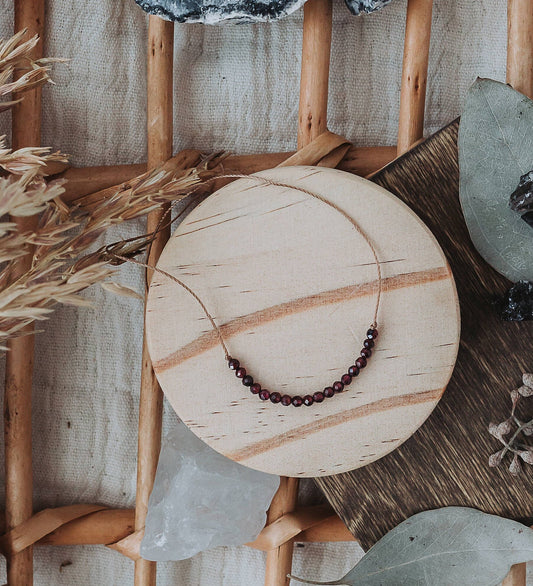 Affordable Garnet January Birthstone Necklace | The Blue Yogi