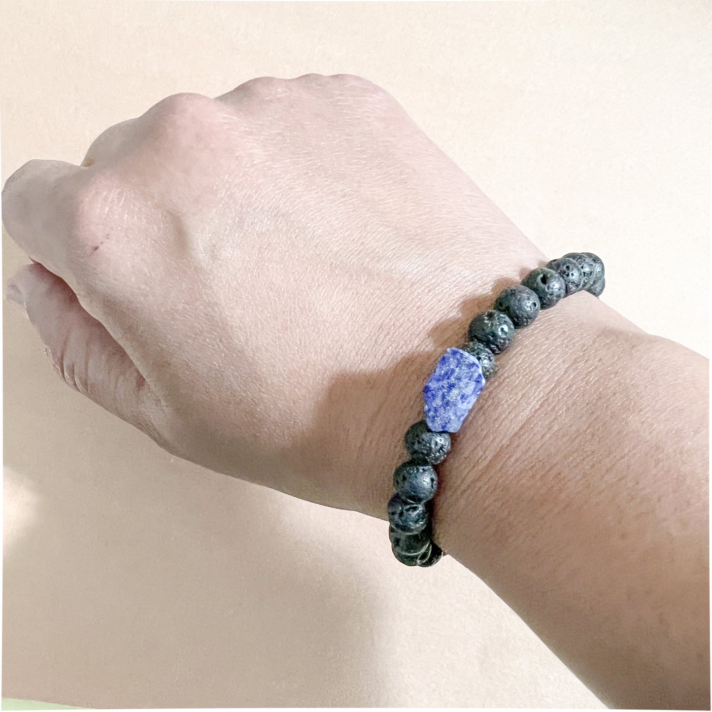 Lapis Lazuli and Lava stone Diffuser Bracelet - Aromatherapy Bracelet
