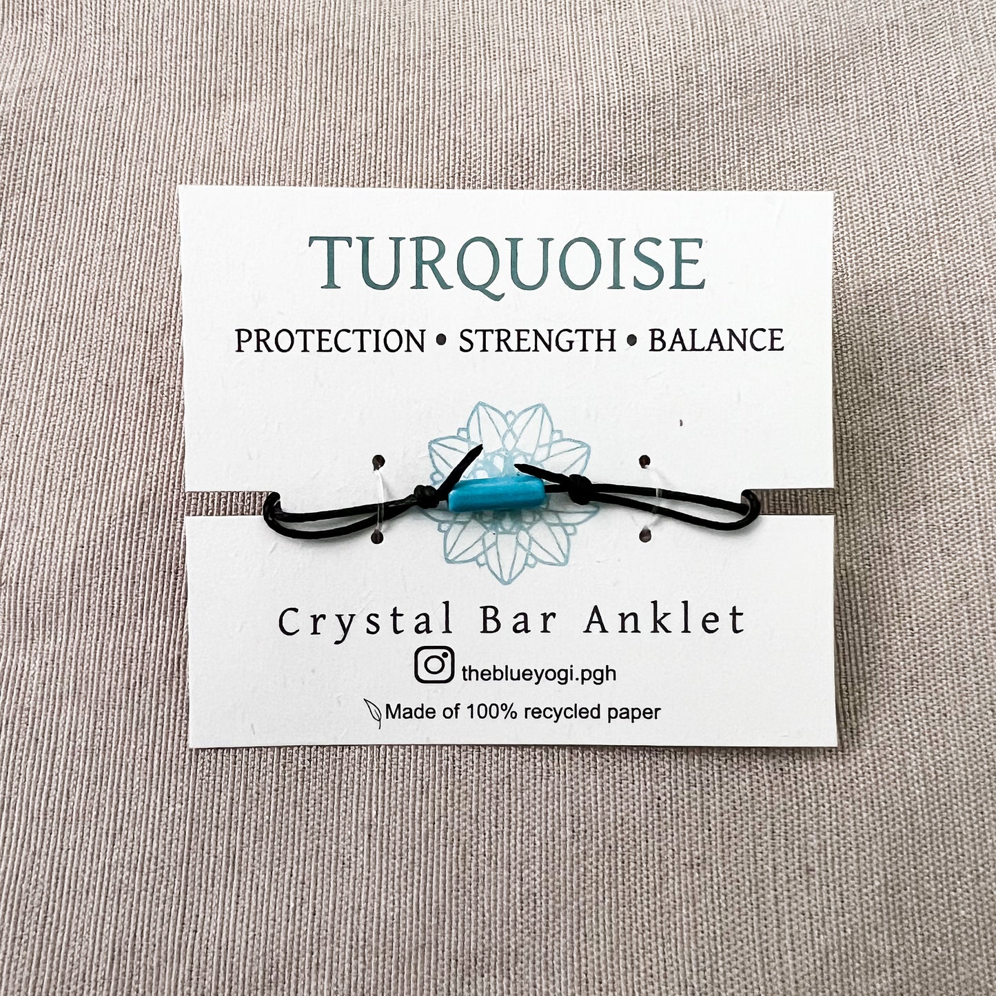 Turquoise Bar Minimal and Adjustable anklet