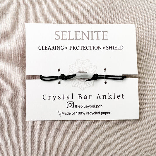Selenite Bar Minimal and Adjustable anklet