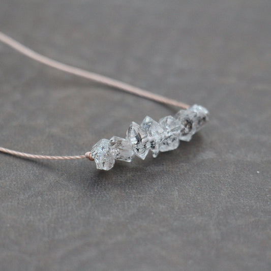 Dainty Herkimer Diamond Necklace - April Birthstone
