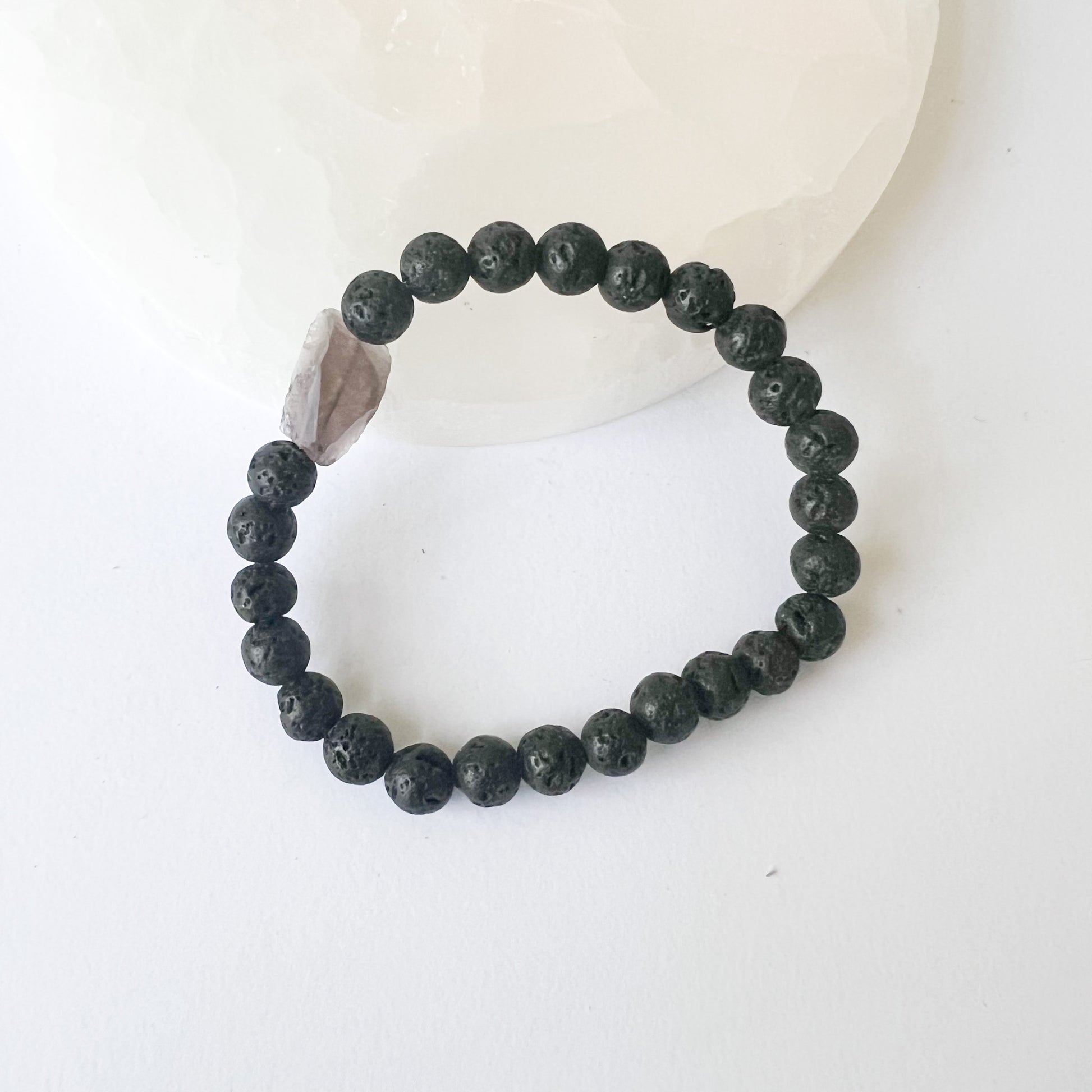 Top Smoky Quartz Lava Stone Aromatherapy Bracelet | The Blue Yogi