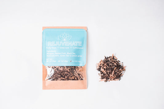 Revitalizing Rejuvenate Herbal Tea with Mangoes | The Blue Yogi