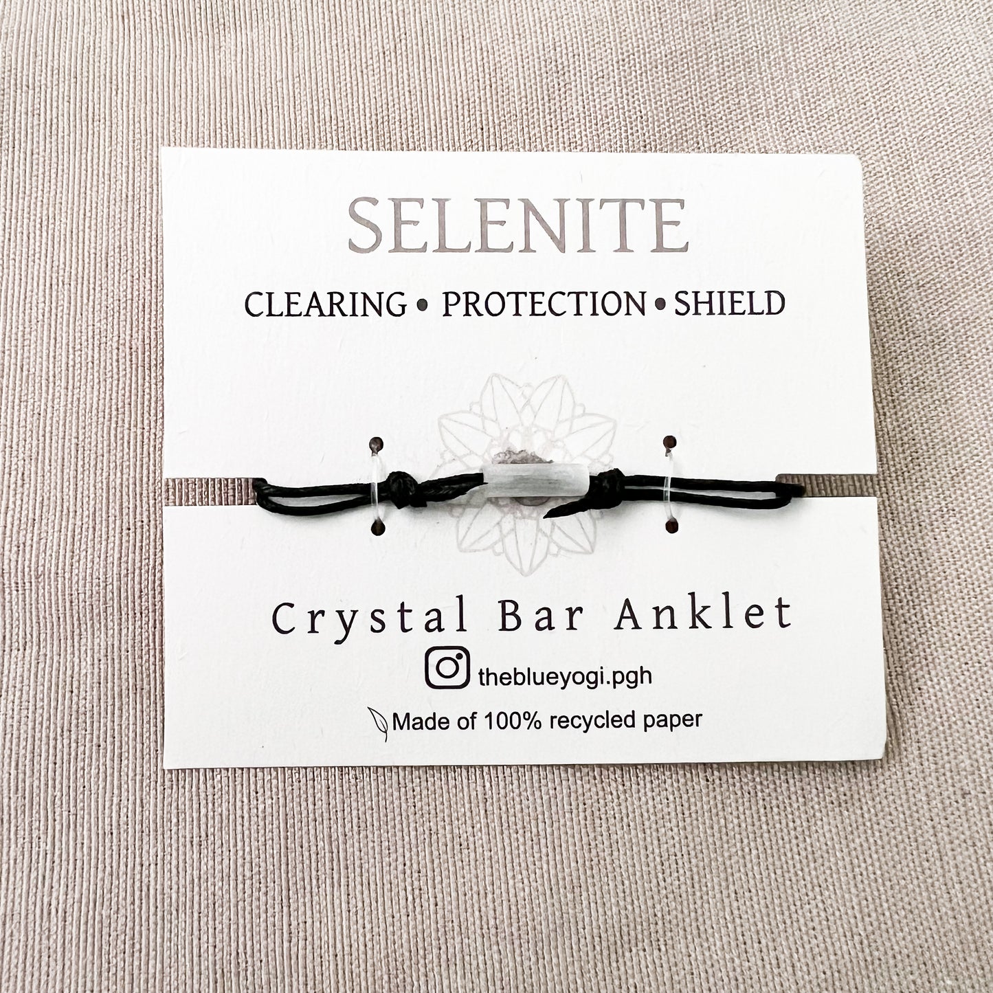 Stylish Selenite Bar Minimal Anklet | The Blue Yogi