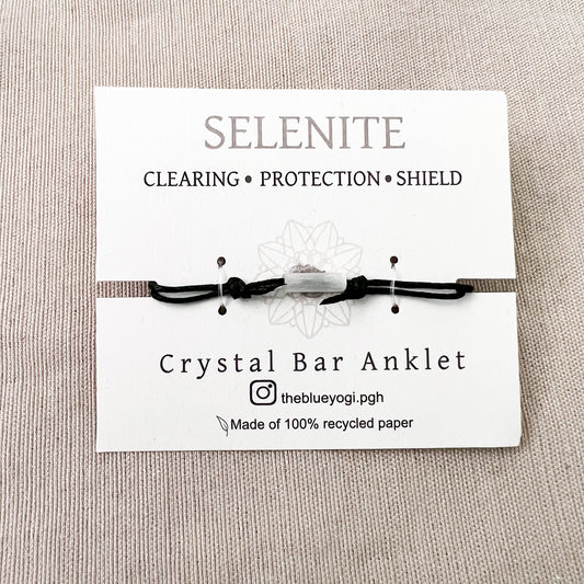 Stylish Selenite Bar Minimal Anklet | The Blue Yogi
