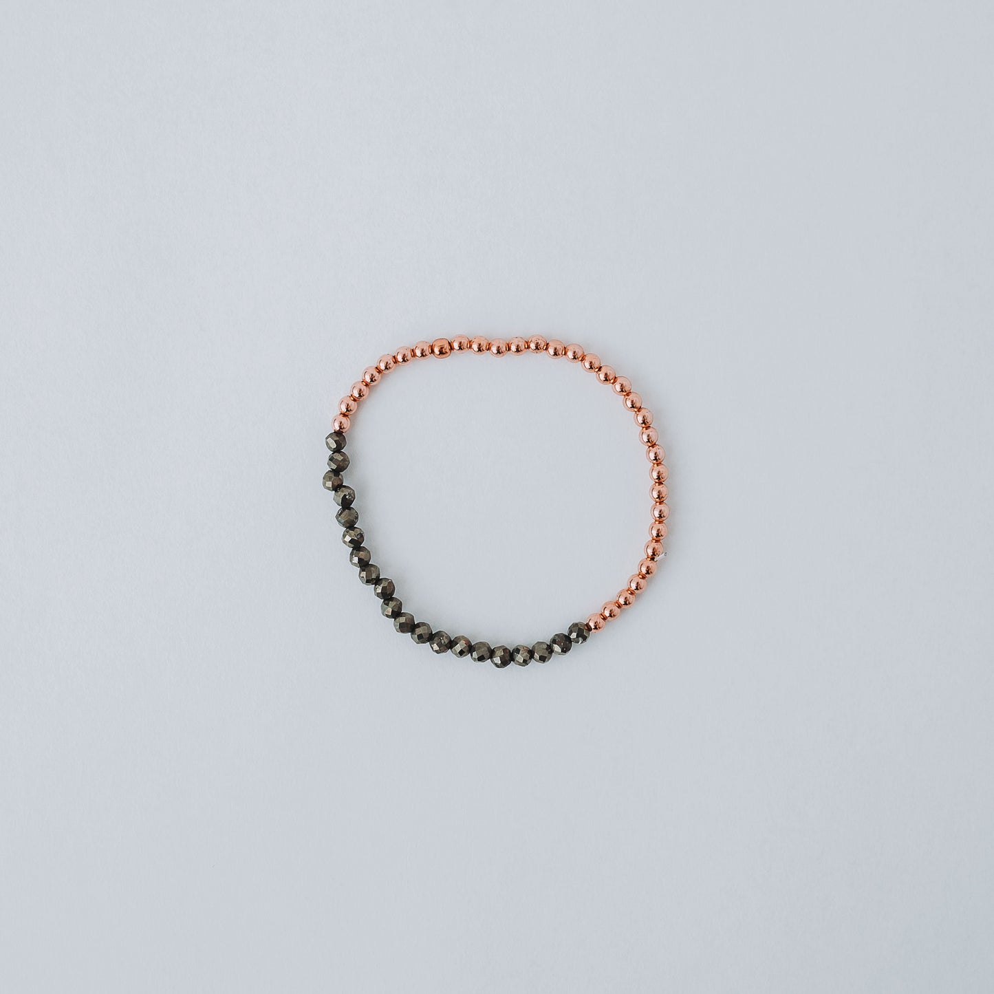 Top Faceted Pyrite & Copper Bead Bracelet | The Blue Yogi