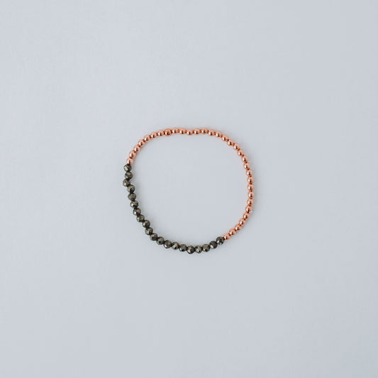 Top Faceted Pyrite & Copper Bead Bracelet | The Blue Yogi