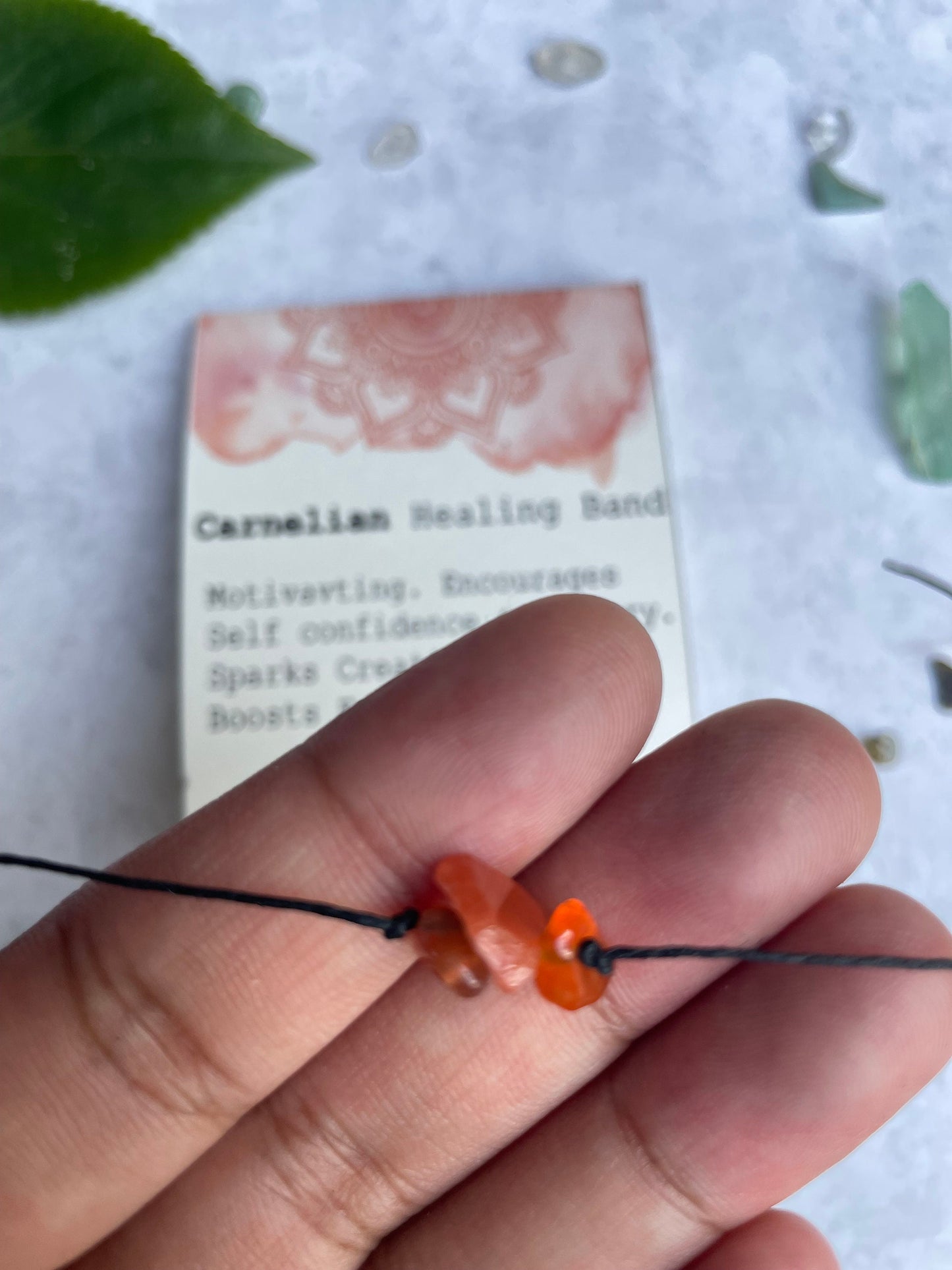 Carnelian Gemstone Healing Band - Casual & Boho - Tie Closure - Theblueyogi