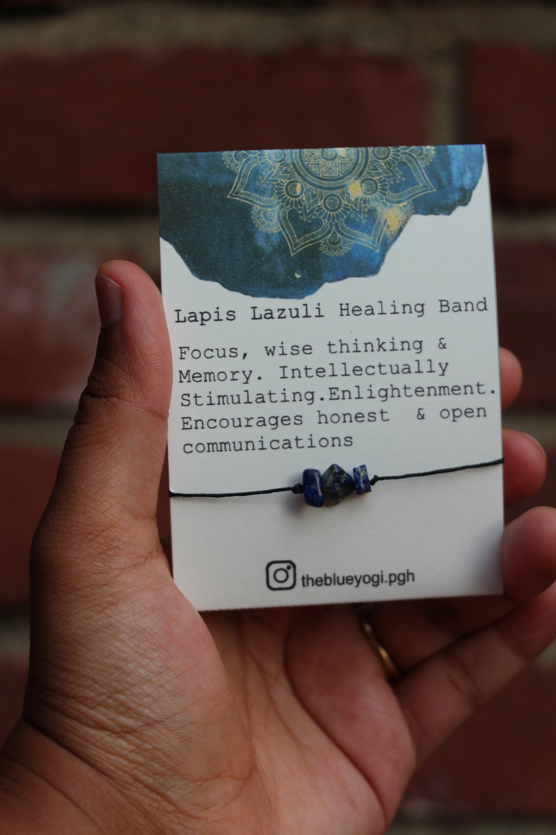 Lapis Lazuli Gemstone Power Band - Casual & Boho - Tie Closure - Theblueyogi