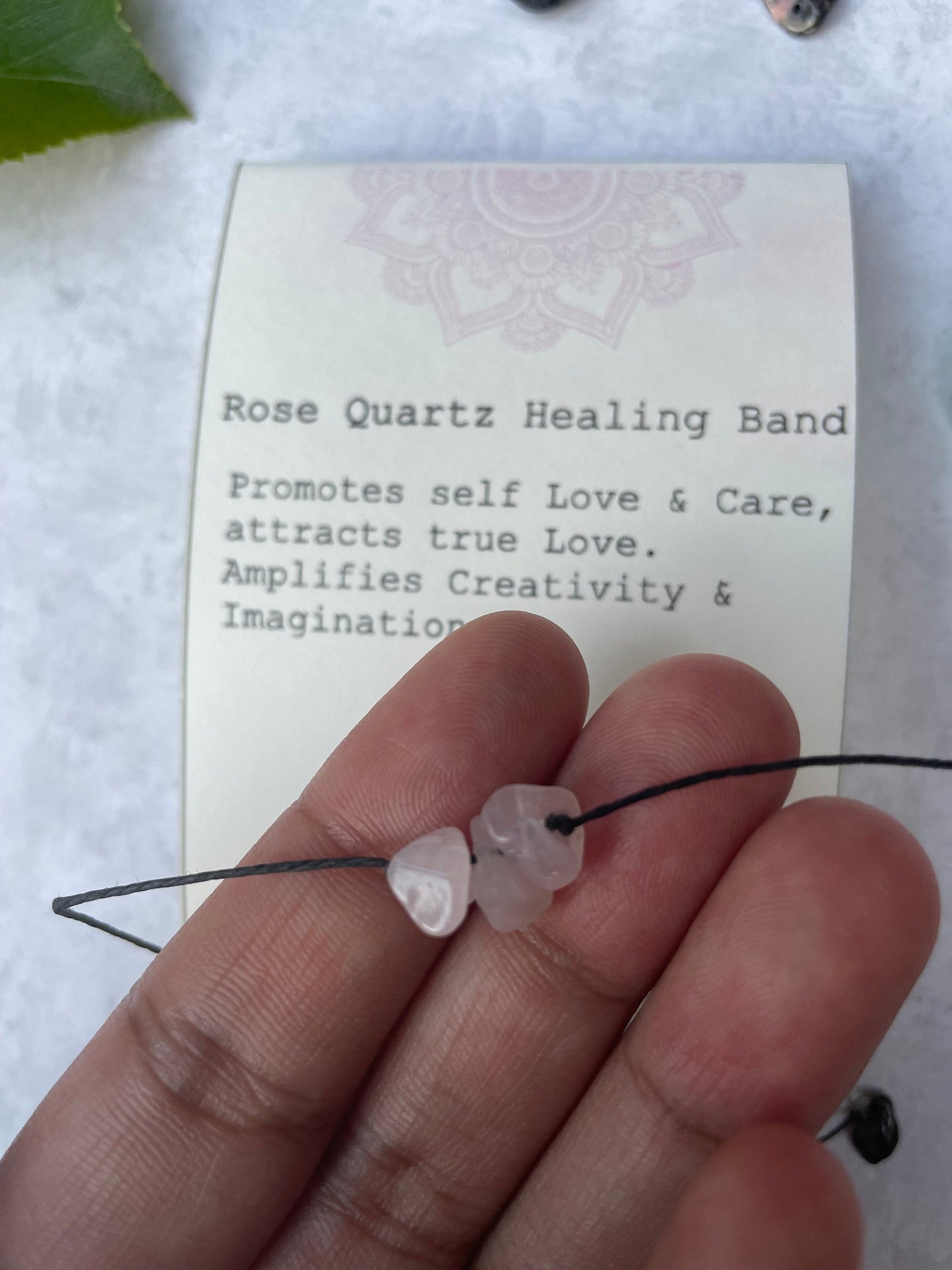Rose quartz Gemstone Healing Band - Casual, Boho, Chic, Tie Closure - Theblueyogi