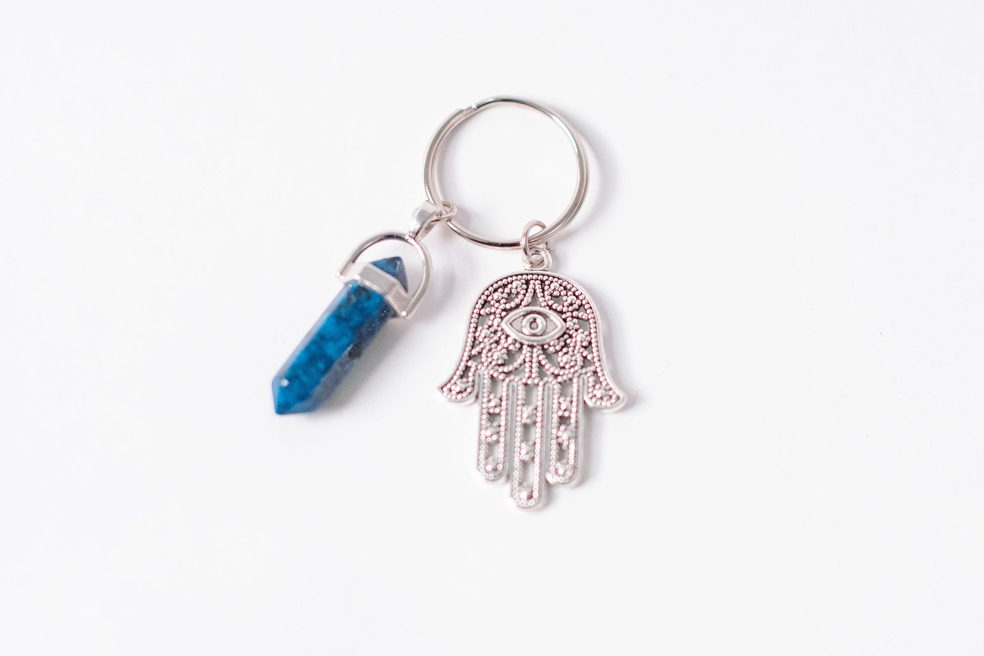 Hamsa & Lapis Lazuli Key chain/Key-ring - Small gifts - Theblueyogi