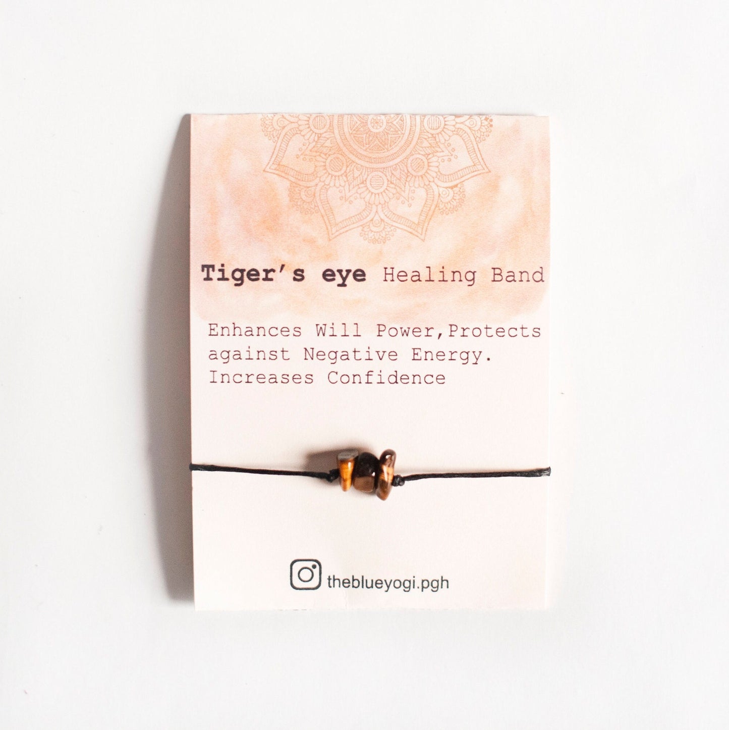 Tiger eye  Gemstone Power Band - Casual & Boho - Tie Closure - Theblueyogi