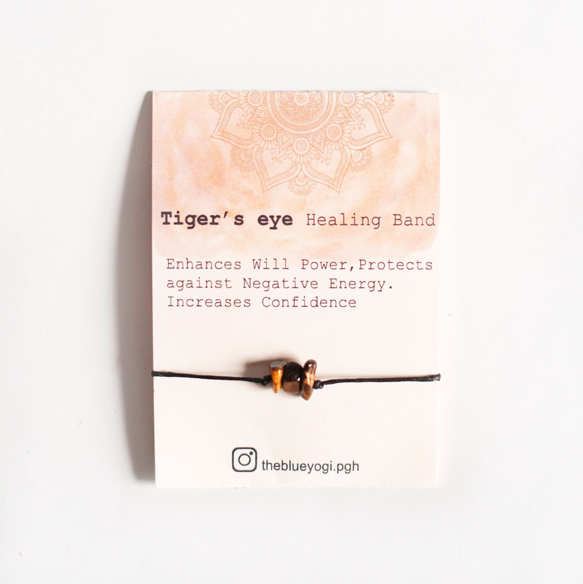 Tiger eye  Gemstone Power Band - Casual & Boho - Tie Closure - Theblueyogi