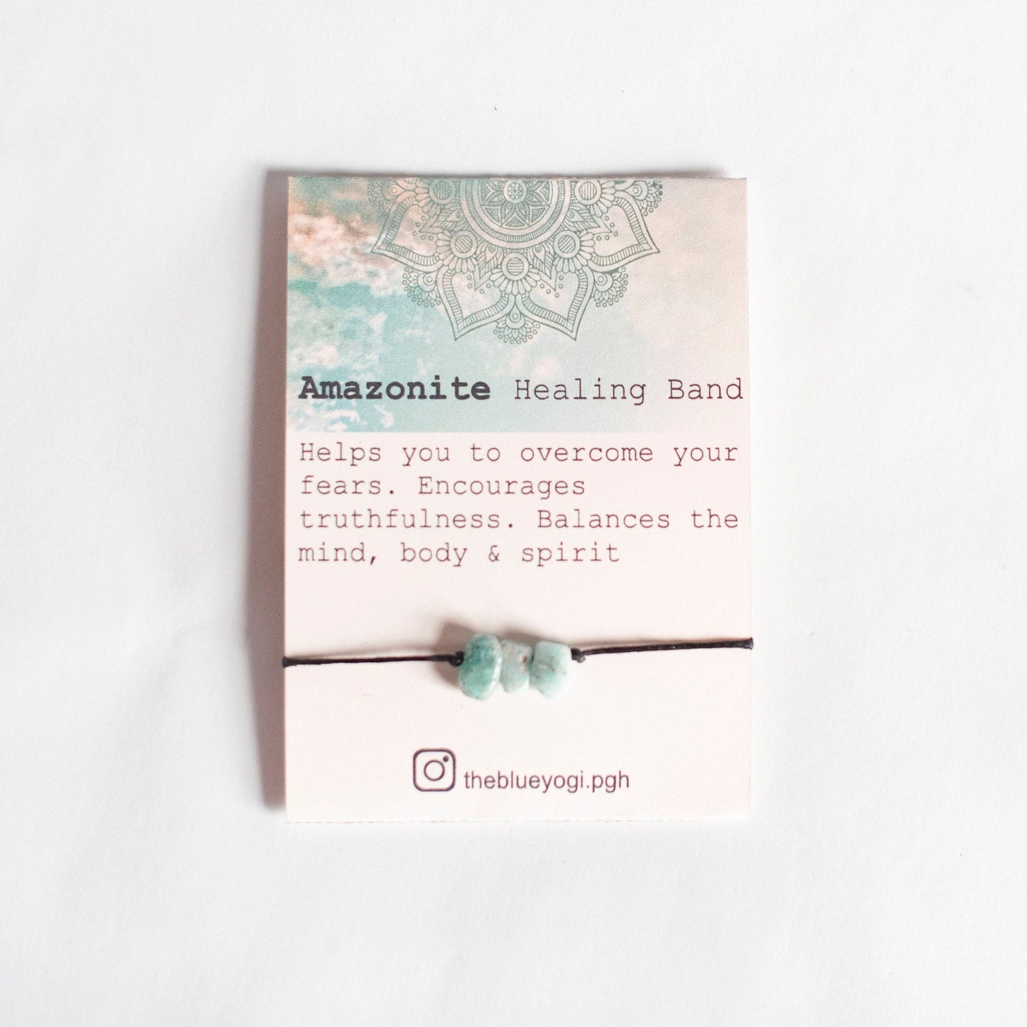 Amazonite Gemstone Healing Band - Casual & Boho Bracelet or Anklet - Tie closure - Theblueyogi