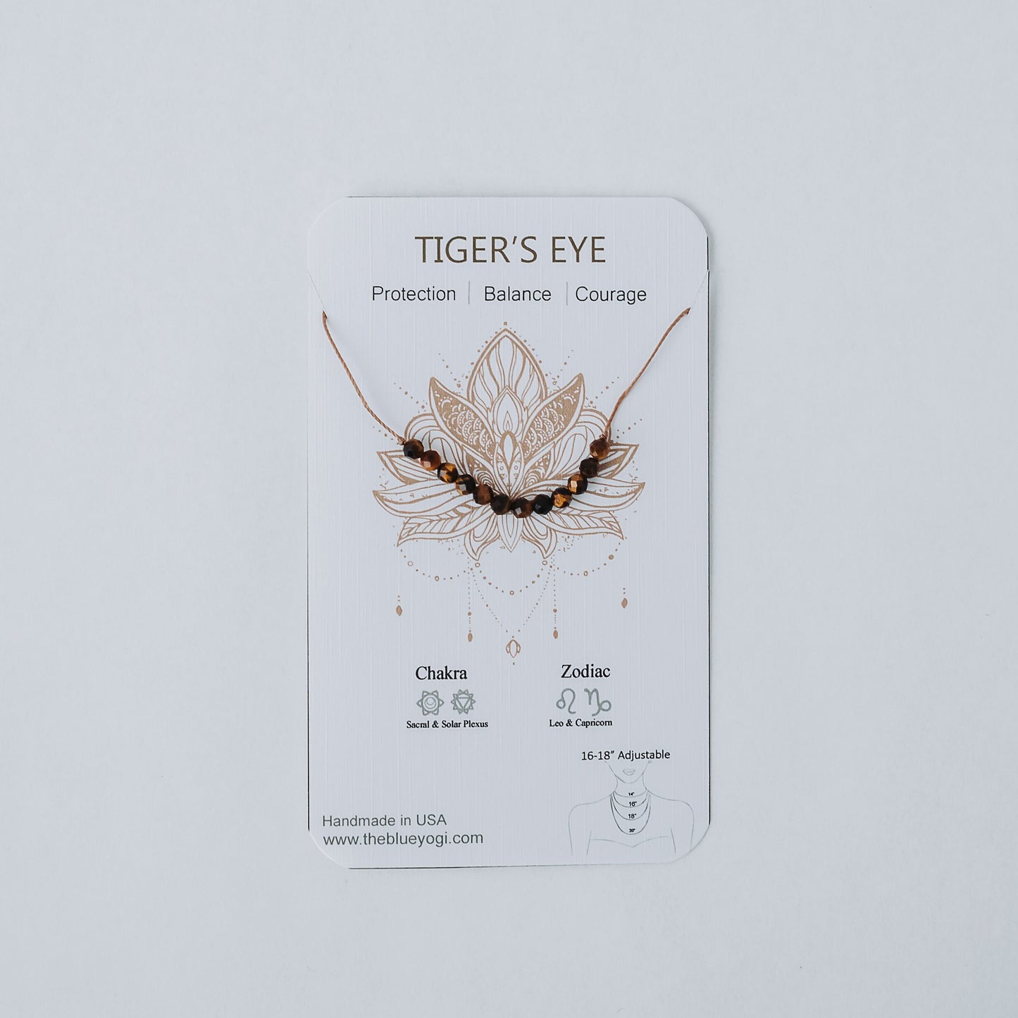 Dainty 4mm Faceted Tiger Eye and Sterling silver Necklace - Minimal, casual and light weight - 16”- 18” adjustable - Theblueyogi