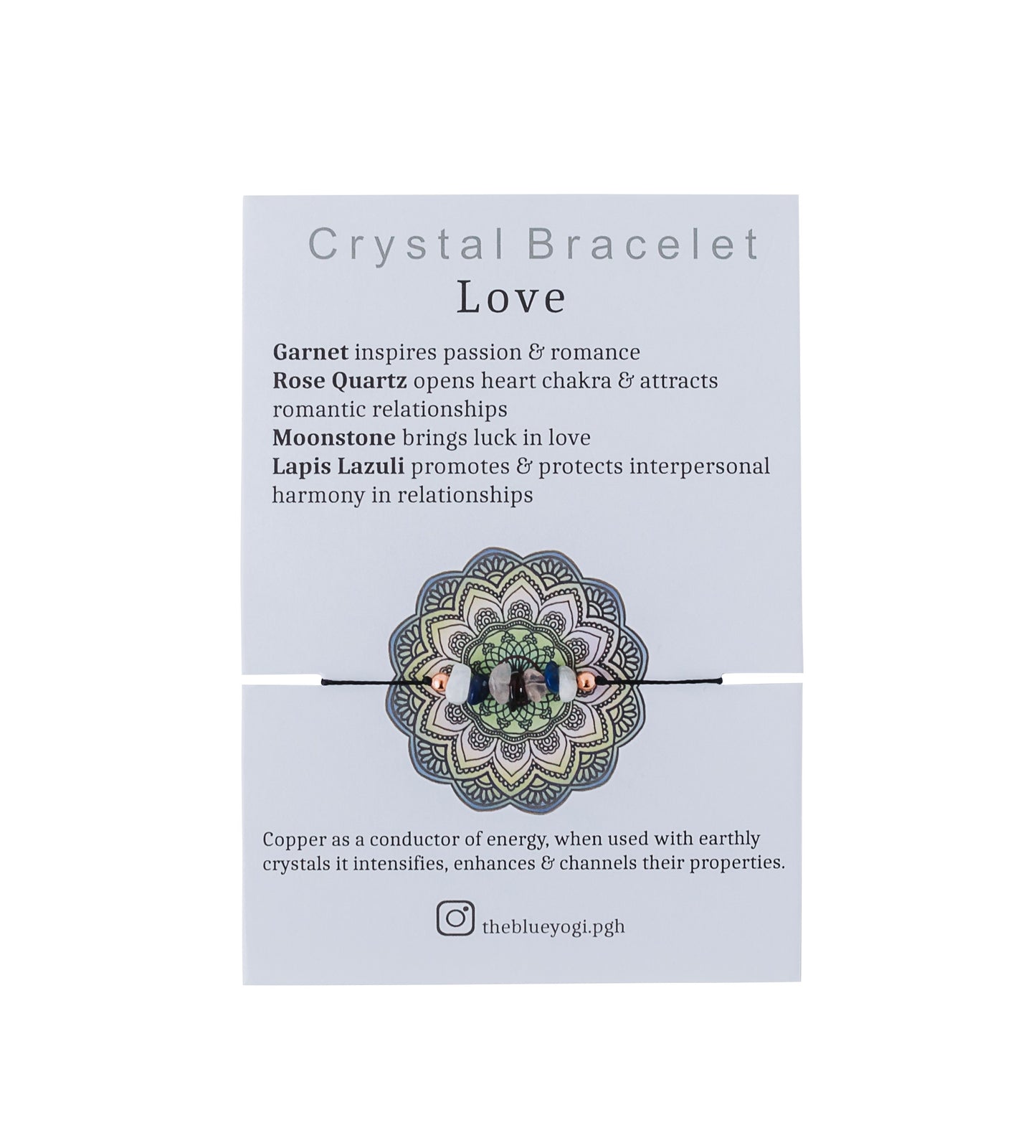 Love crystal bracelet, anklet boho, casual & minimal Tie closure