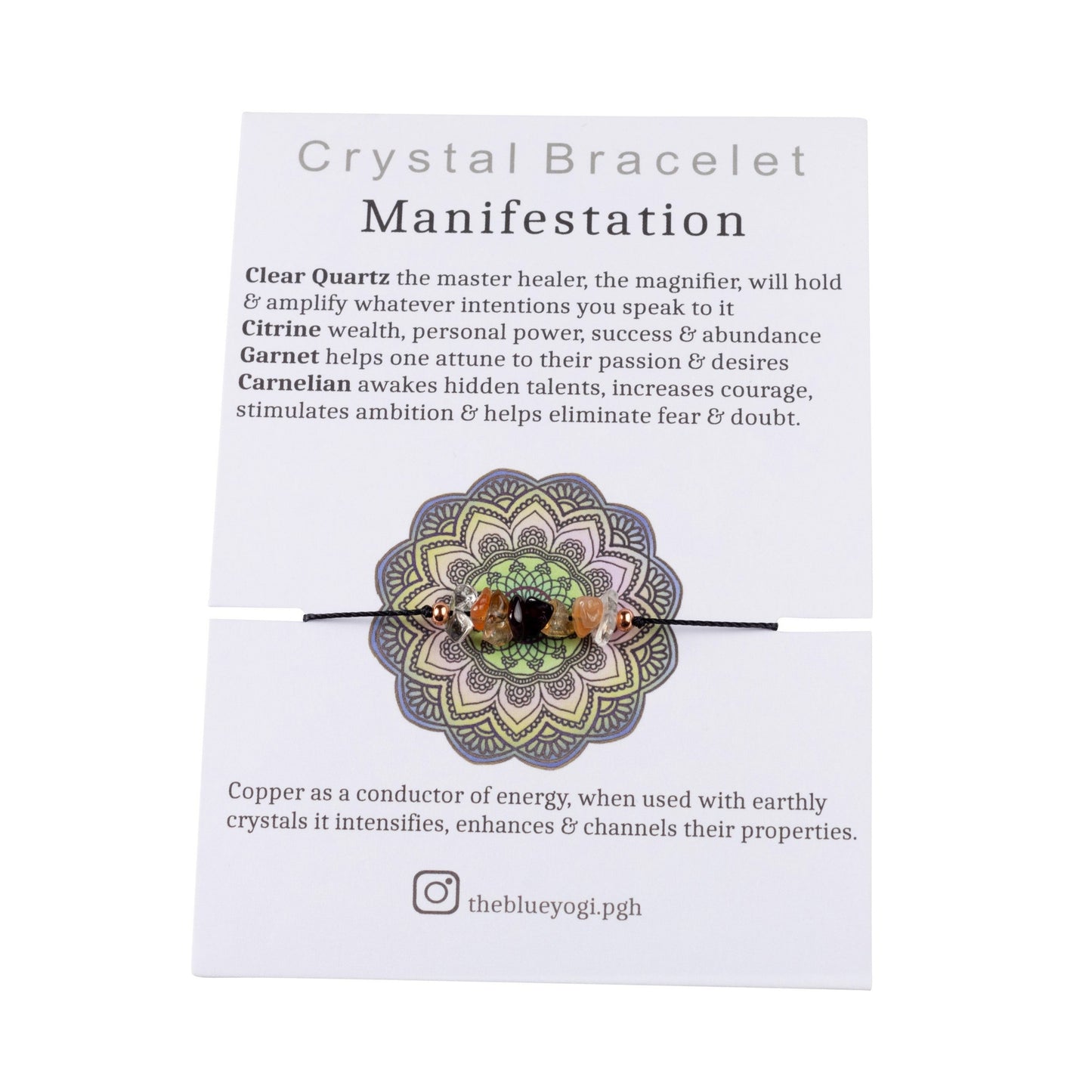 Manifestation crystal bracelet boho, casual & minimal Tie closure