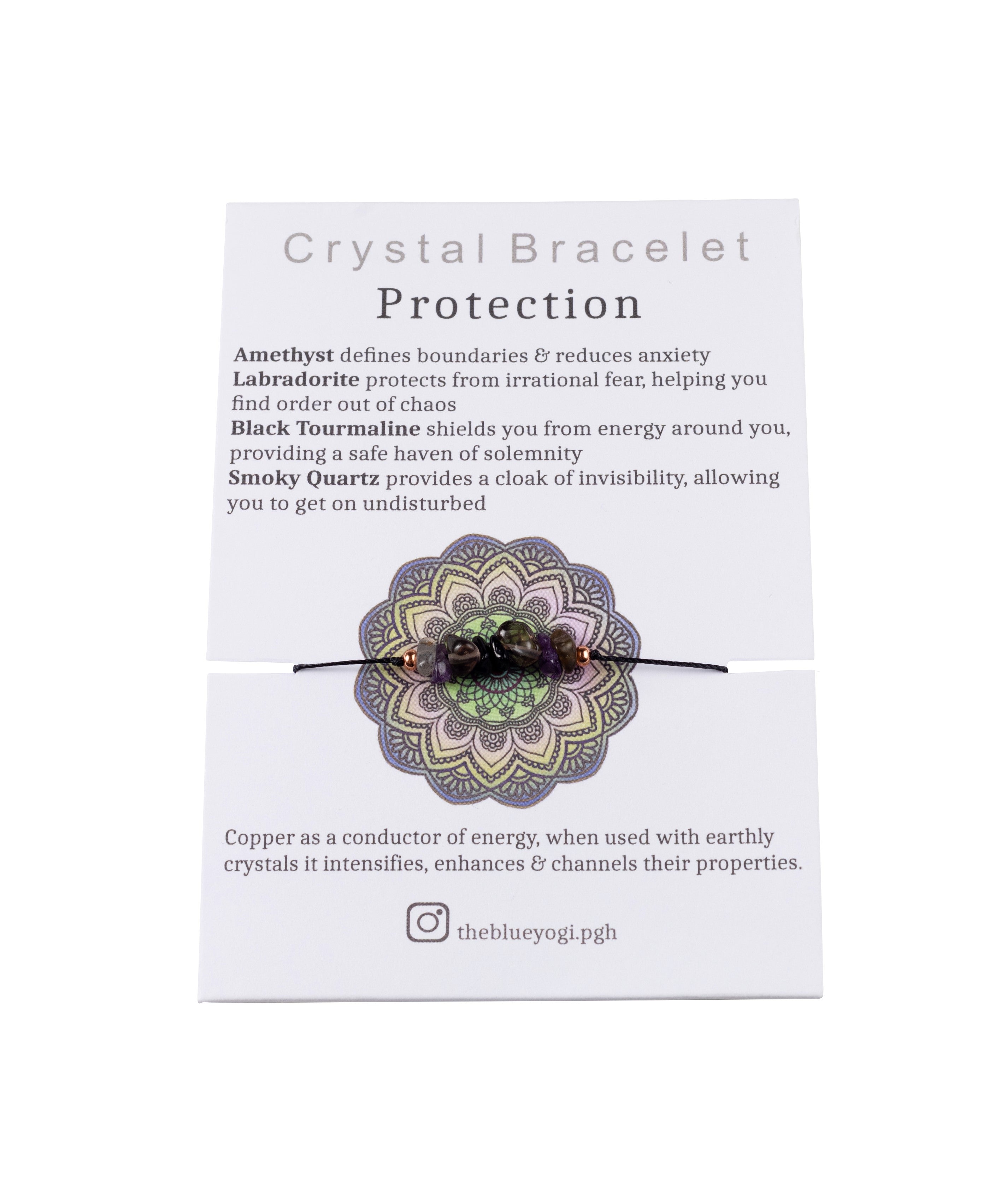 Aanya Gems Black Tourmaline  Lava Stone Bracelet Triple Protection 8 MM  Beads Crystal Bracelet For Men Protection