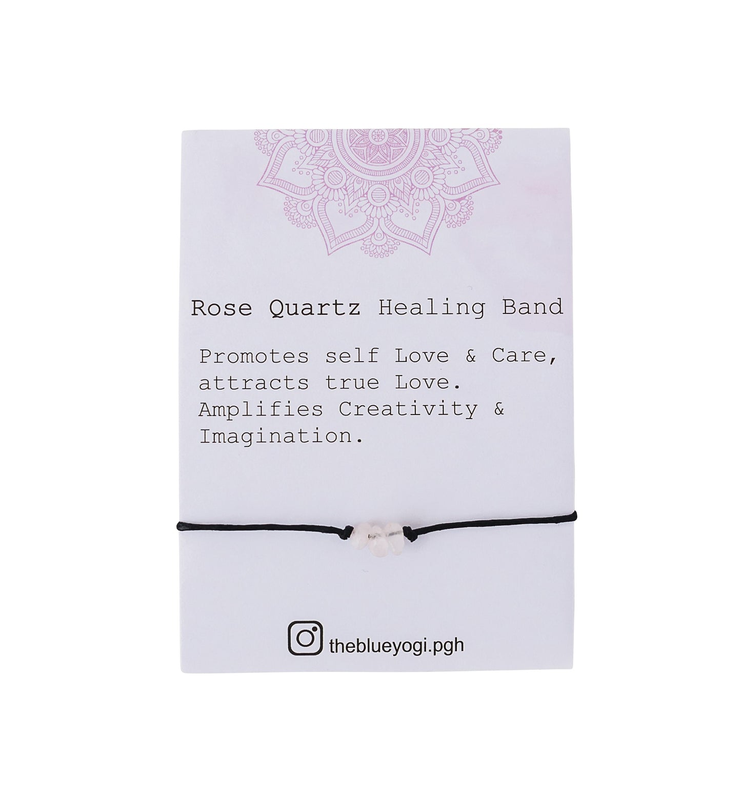 Rose quartz Gemstone Healing Band  Casual, Boho, Chic, Tie Closure